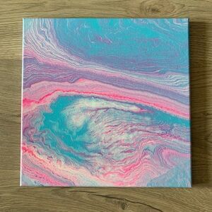 Cotton Candy Acrylic Pour Art Painting